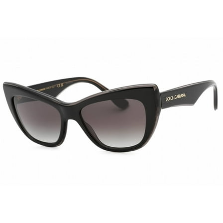 Dolce & Gabbana DG 4417 Plastic Womens Cat-Eye Sunglasses Black/Transparent Grey 54mm Adult