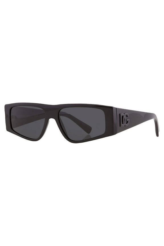 DG 4453 Acetate Mens Rectangle Sunglasses Black 55mm Adult