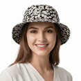 thumbnail image 1 of Dolce & Gabbana 100% Silk Black and White Floral Bucket Hat-56 for Womens, 1 of 4
