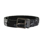 Dolce & Gabbana Black Cayman Linen Leather Belt