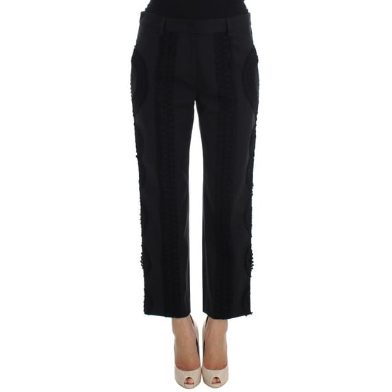 Dolce Gabbana Black Cotton Stretch Torero Capris Pants
