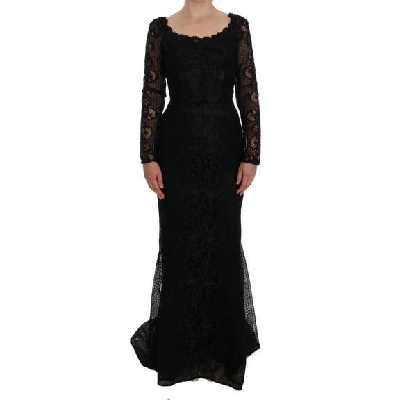 Dolce Gabbana Black Floral Sheath Dress