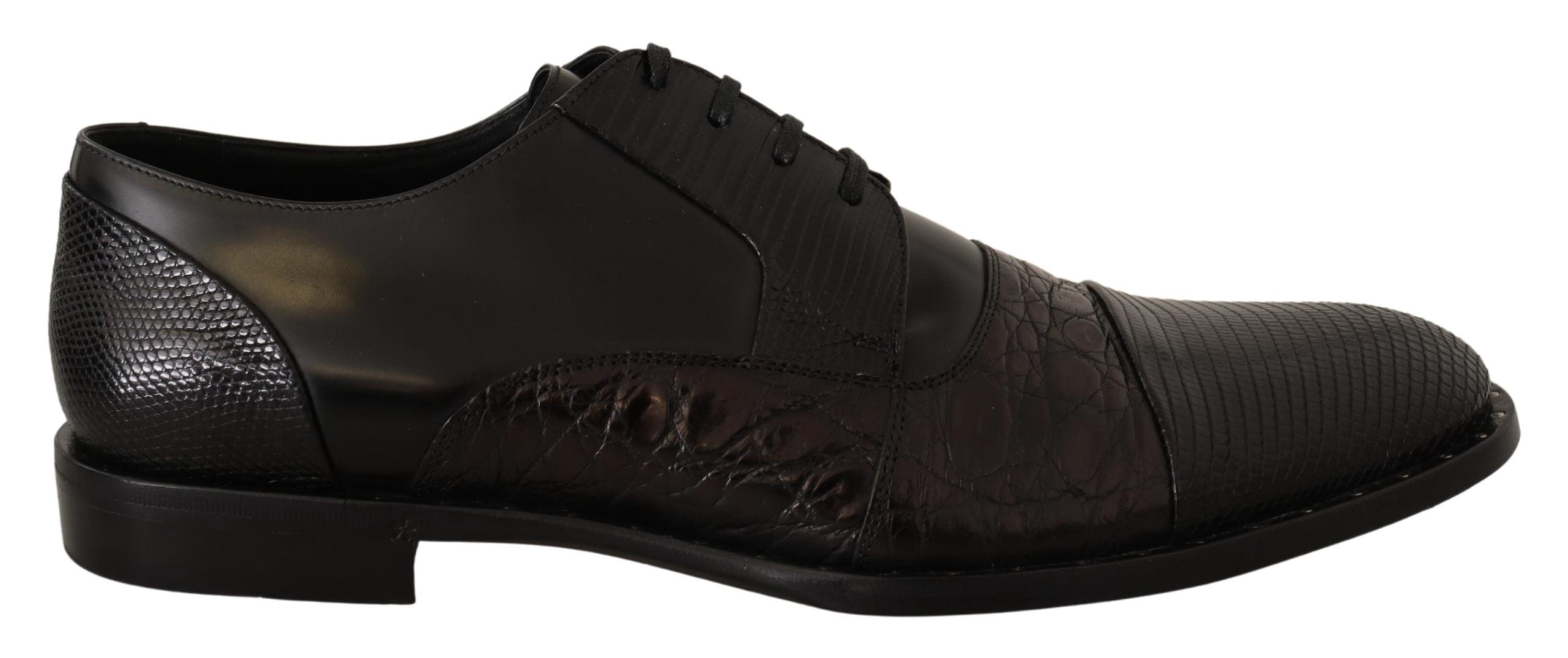 Dolce & Gabbana Brown Patterned Leather Dress Formal Shoes