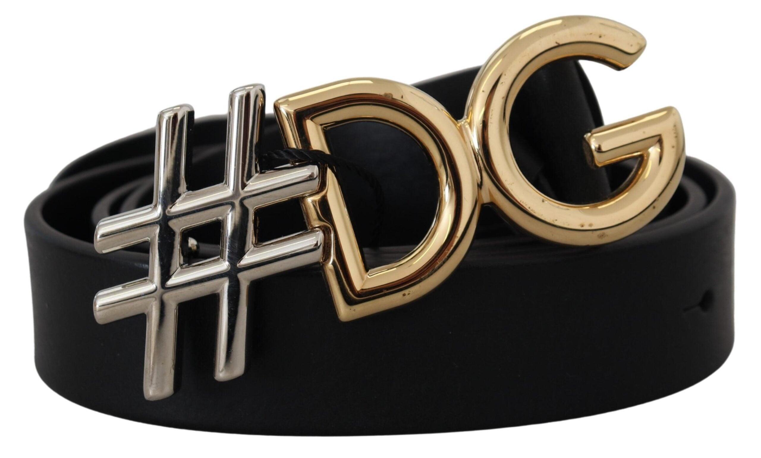 Dolce & Gabbana Blue Leather Silver Metal Buckle Vintage Belt