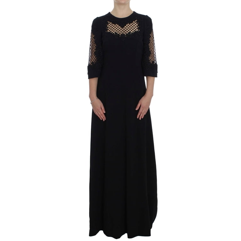 chinese dress ladies Dolce & Gabbana Green Garden Print Chiffon Maxi Dress with Cape Sleeve   Sellier