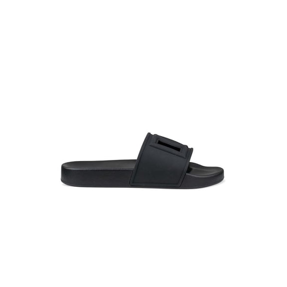 Dolce & Gabbana Black Rubber Slides With Embossed Logo Black (Men's)