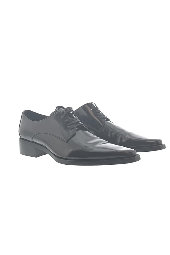 Black Sleek Leather Dress Shoe-EU40 for mens