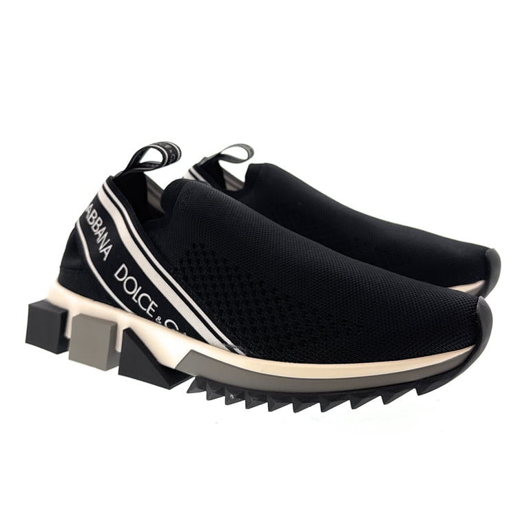 Dolce & Gabbana Black Logo Knit Slip On Sneakers-EU36 for  display picture 3