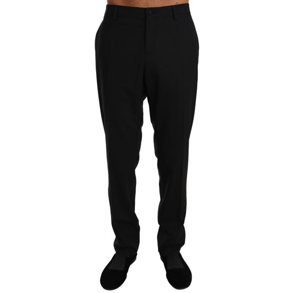 Dolce & Gabbana Black Wool Stretch Dress Trousers Pants