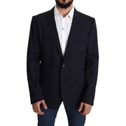 Dolce & Gabbana Black Wool Stretch Men Coat MARTINI Blazer