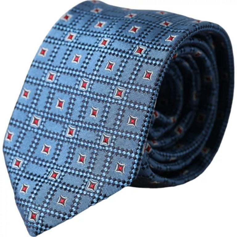 【関税&送料込み】Dolce & Gabbana 'Maiolica' Print Tie Dolce Gabbana Blue Patterned 100% Silk Adjustable Men Tie