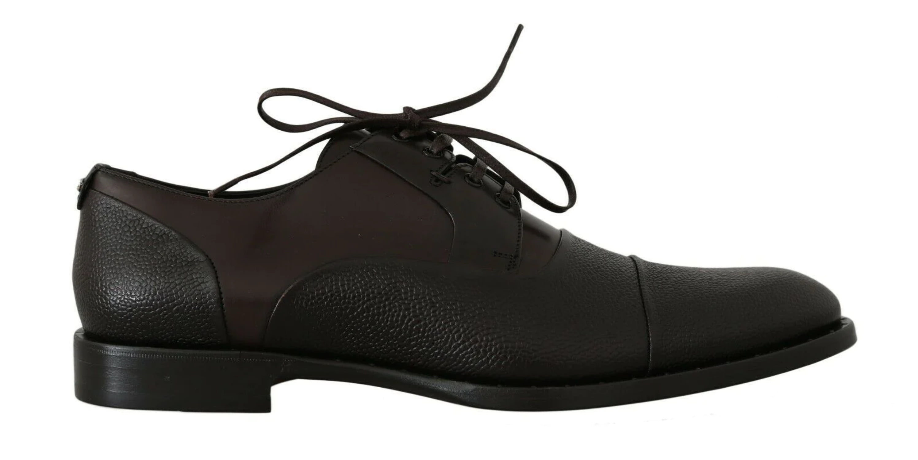 Dolce  Gabbana Brown Leather Laceups Dress Mens Shoes