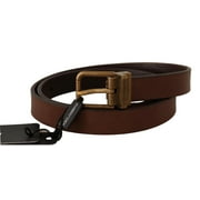 Dolce  Gabbana Brown Leather Rustic Buckle Cintura Belt