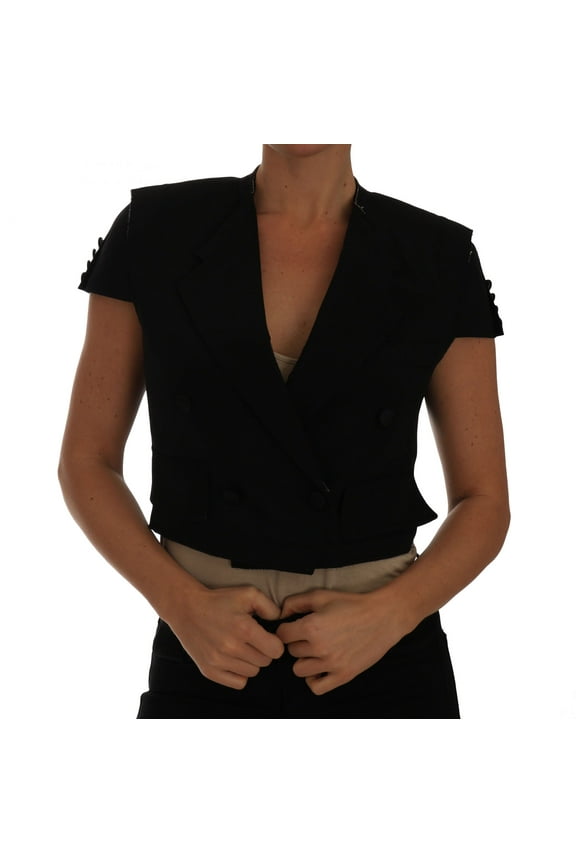Dolce Gabbana Black Short Croped Blazer Jacket