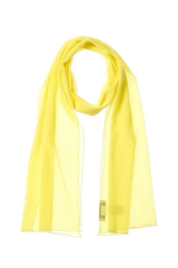 Chiffon Silk-Blend Scarf, Yellow