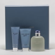 Dolce Gabbana D & G Light Blue For Men 4.2EDT Sp/2.5 After Shave Balm/1.7 Shower Gel Size Set
