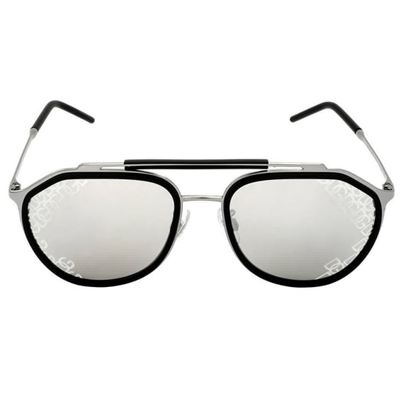 Dolce & Gabbana DG 2277 Metal Unisex Aviator Sunglasses Black Silver 57mm Adult