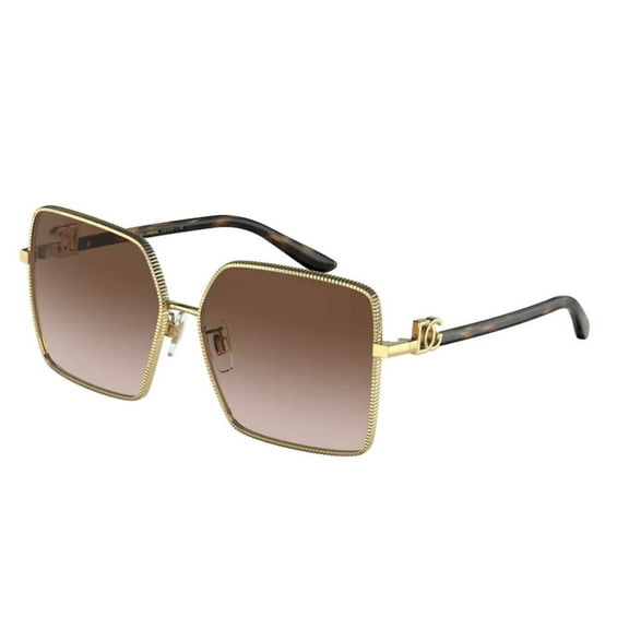 Dolce & Gabbana DG 2279 Metal Womens Square Sunglasses Gold 60mm Adult