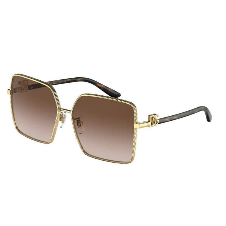 Dolce & Gabbana Womens Square Sunglasses, Gold Metal Frame  display picture 3
