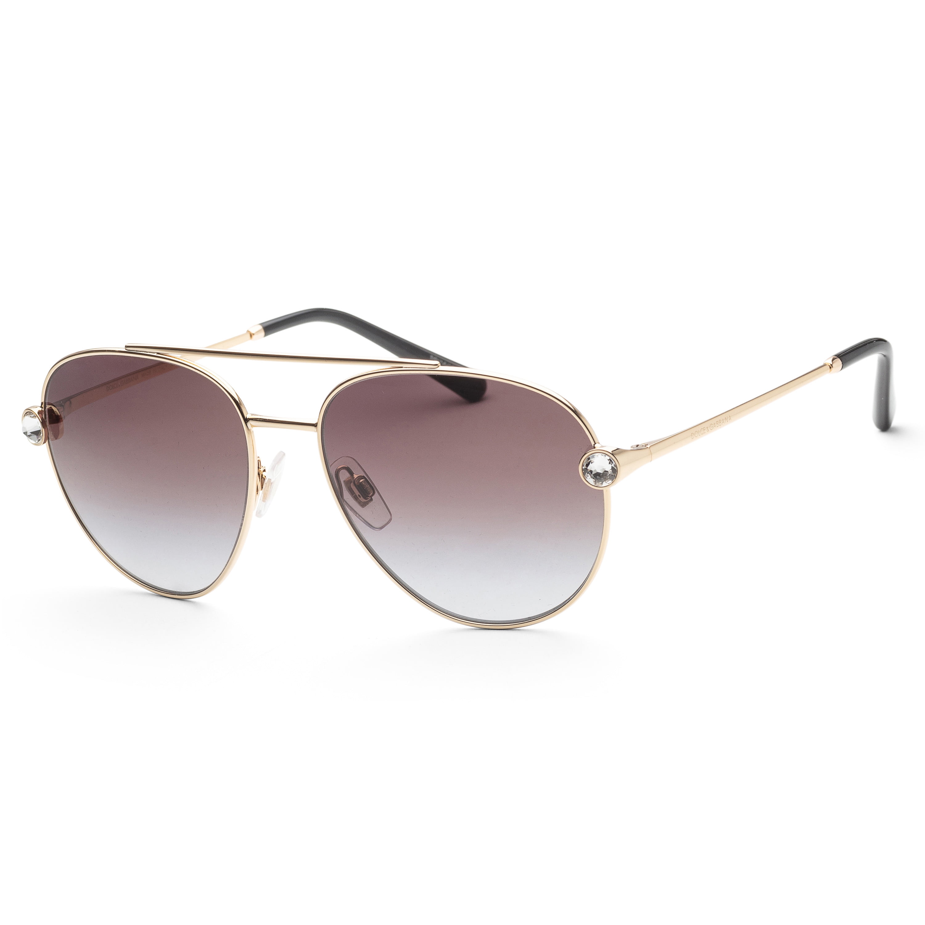 Dolce & Gabbana DG 2283B Metal Womens Aviator Sunglasses Gold 58mm Adult