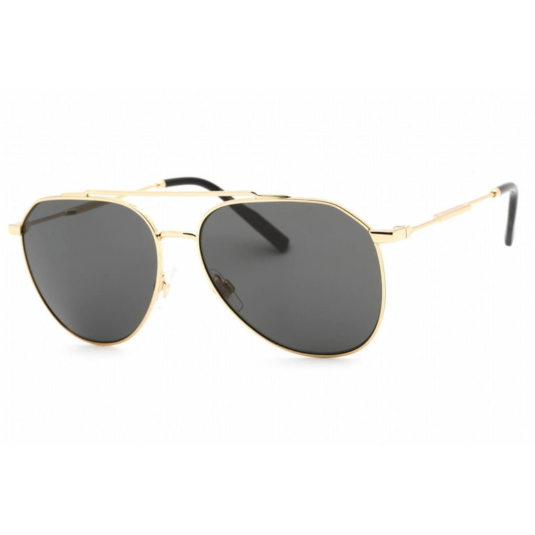 Dolce Gabbana DG 2296 Metal Unisex Aviator Sunglasses Gold 58mm