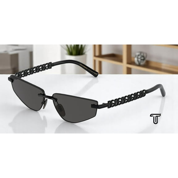 Dolce & Gabbana DG 2301 Metal Womens Geometric Sunglasses Black 58mm Adult