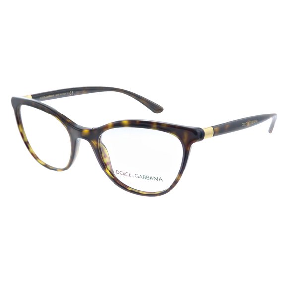 Dolce & Gabbana DG 3324 Plastic Womens Cat-Eye Eyeglasses Havana 52mm Adult