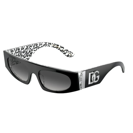 Dolce & Gabbana DG 4411 Plastic Womens Rectangle Sunglasses Black on D&G Graffiti 54mm Adult
