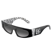 Dolce & Gabbana DG 4411 Plastic Womens Rectangle Sunglasses Black on D&G Graffiti 54mm Adult