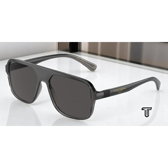 Dolce & Gabbana DG 6134 Plastic Unisex Square Sunglasses Transparent Grey/Black 57mm Adult