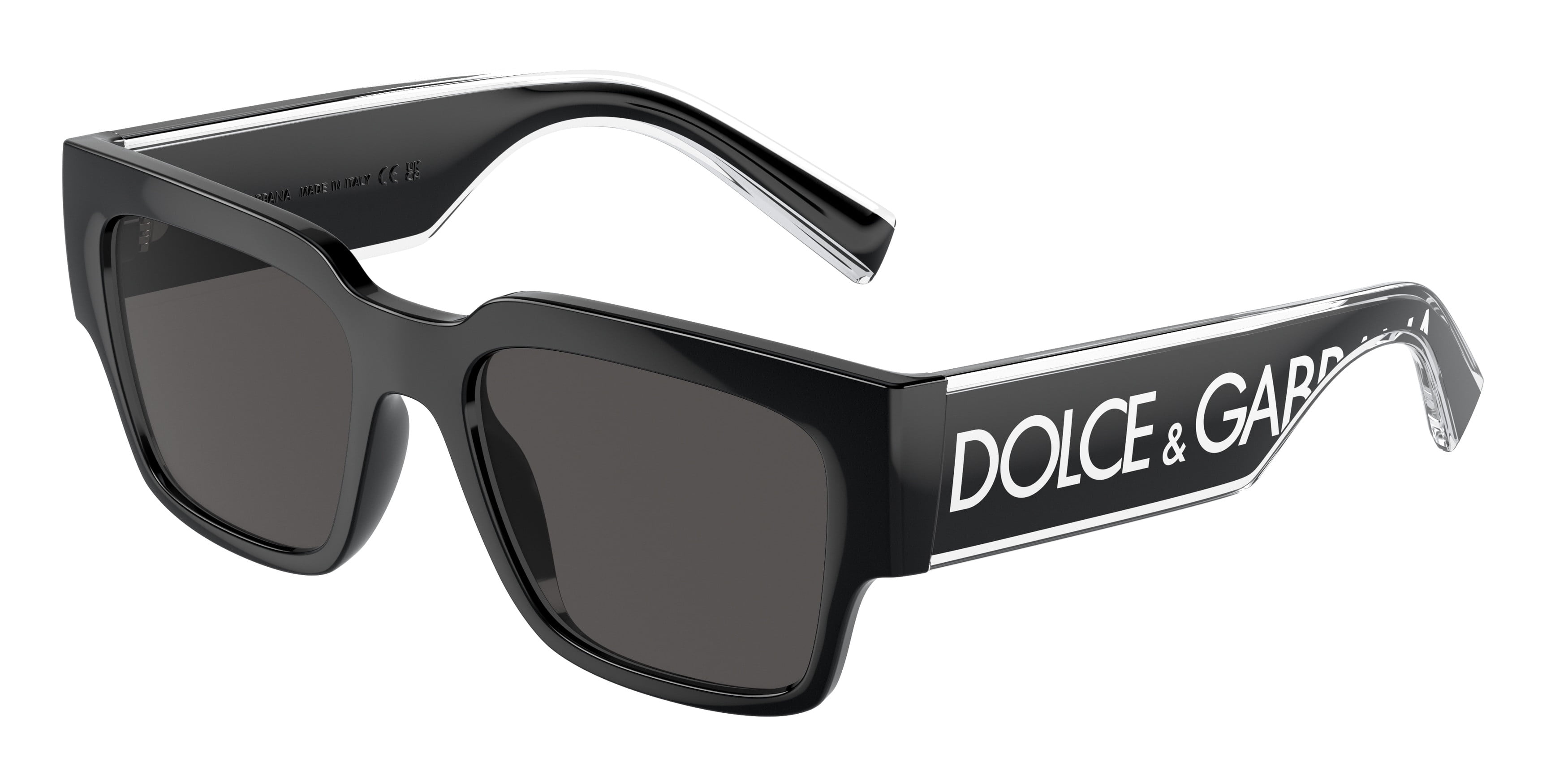 Dolce & Gabbana DG 6184 Plastic Unisex Square Sunglasses Black 52mm Adult