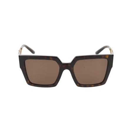 Dolce & Gabbana Women's Tortoiseshell Square Frame Sunglasses With Gold Accents Brown