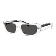 Dolce & Gabbana DG6203 313387 56mm Rectangle Sunglasses Unisex Transparent