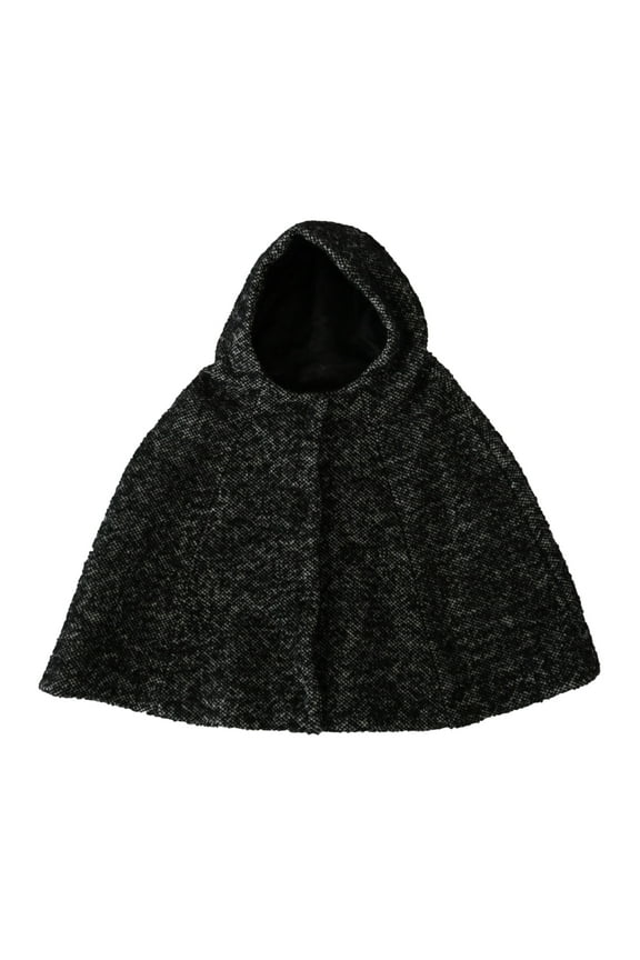 Dolce  Gabbana Elegant Gray Wool Hooded Scarf by Iconic Italian Label