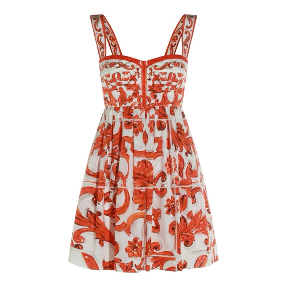 Dolce & Gabbana Fitted Mini Dress With Bold Baroque Floral Pattern (Women's)