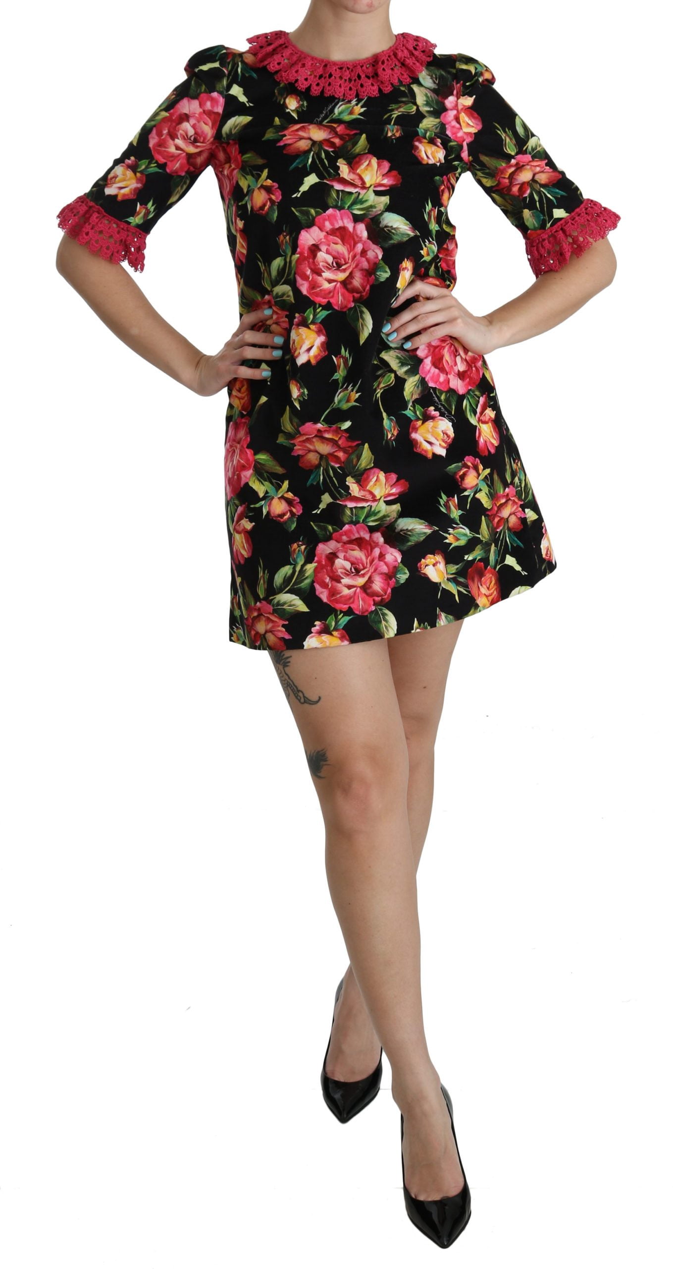 Davina Orange Floral Ebba Shift Mini Dress main image 1