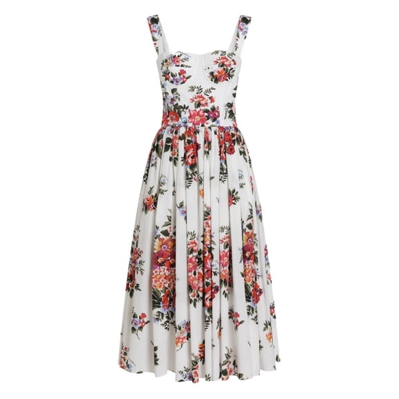Dolce & Gabbana Floral Print Midi Dress (Women's)