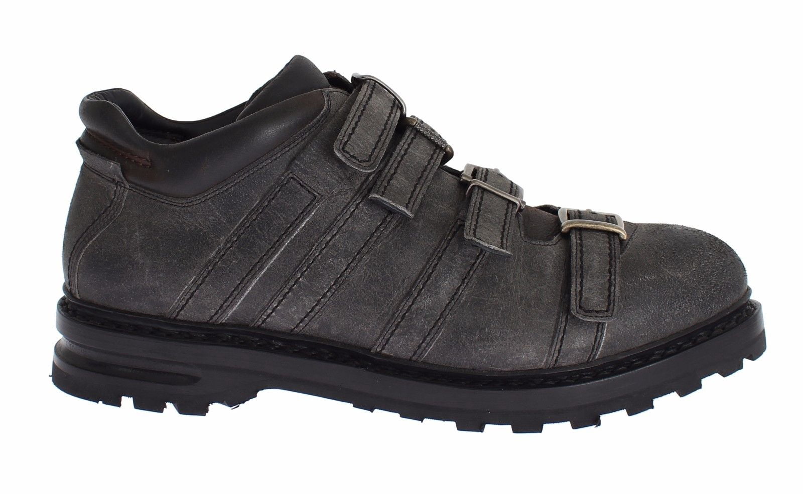 Dolce & Gabbana Gray Leather Ankle Strap Shoes Boots  display picture 3