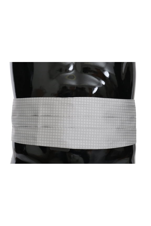 Gray Patterned Waist Belt Silk Cummerbund