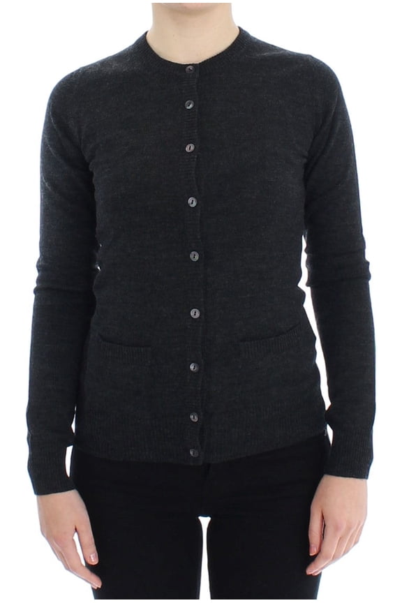 Dolce  Gabbana Gray Wool Button Cardigan Sweater