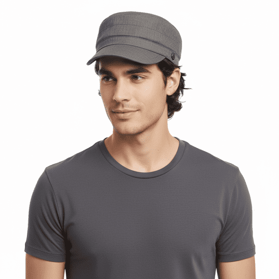 Dolce & Gabbana Grey Solid Signature Stylish Military Inspired Cap for womens