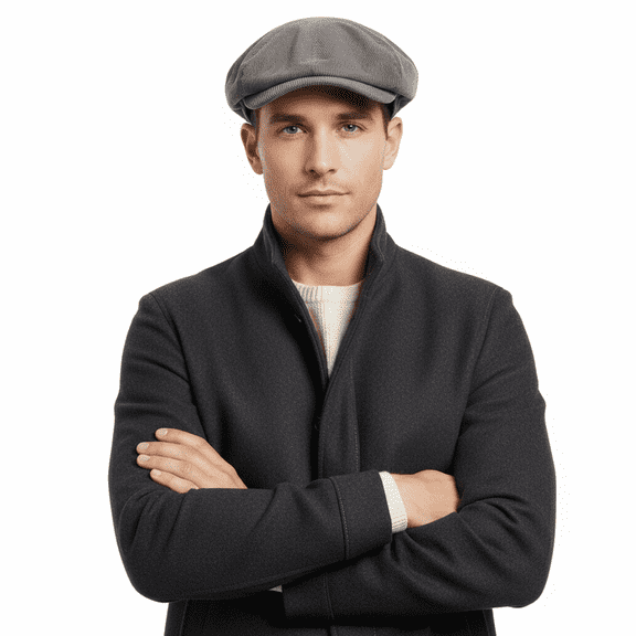 Dolce & Gabbana  Grey Textured Vintage Flat Cap-58 for mens