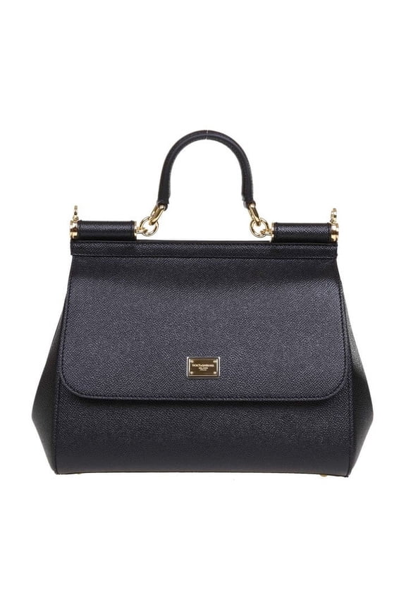 Women's Large Black Calfskin Sicily Handbag Black