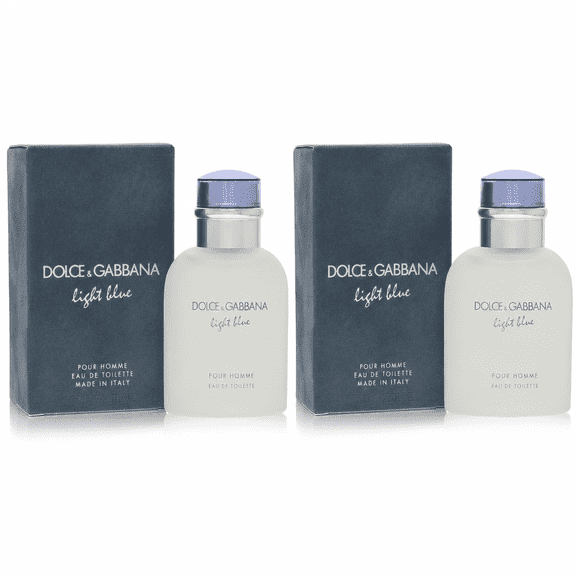 Dolce & Gabbana Light Blue Pour Homme Eau De Toilette Spray for Men 2.5 oz Each (Pack of 2)