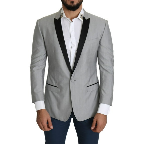 Dolce & Gabbana Light Gray Single Breasted SARTORIA Blazer