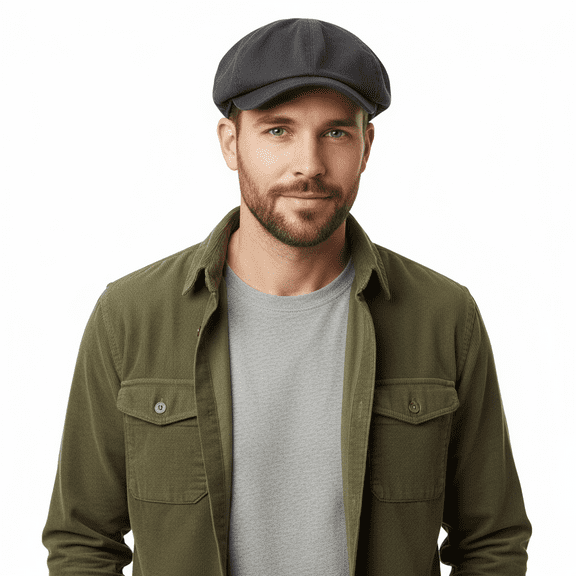 Dolce & Gabbana Light Grey Cotton Textured Vintage Flat Cap-58 for mens