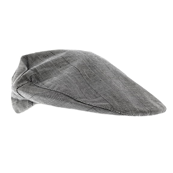 Dolce & Gabbana Light Grey Fine Plaid Flat Cap-58 for mens