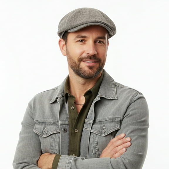 Dolce & Gabbana Light Grey Fine Weave Flat Cap-58 for mens