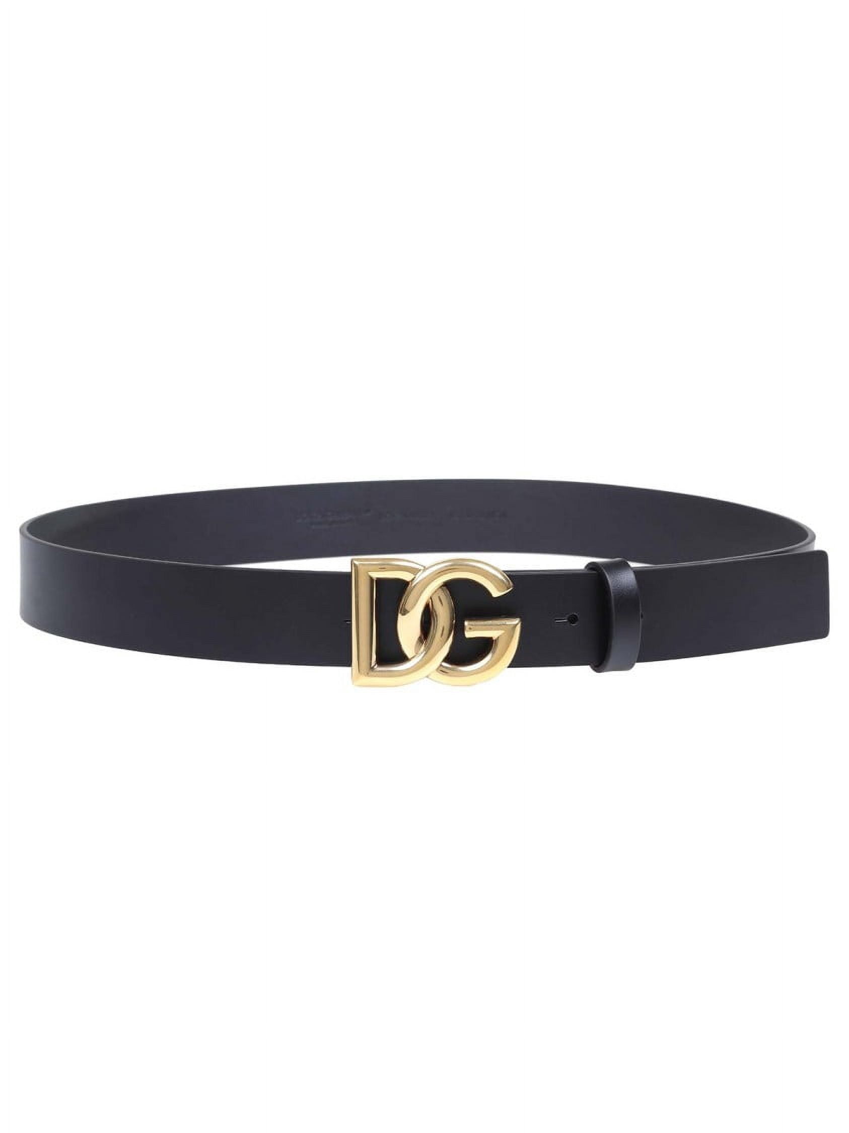 Dolce & Gabbana Men Brown Calf Leather Logo Metal Buckle Belt main image 1