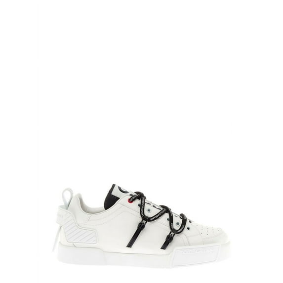 Dolce & Gabbana Men's Portofino White Leather And Patent Sneakers White Sizes IT 34-50 2/3